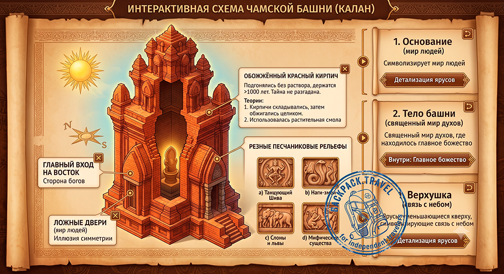 Схема устройства чамской башни-калана